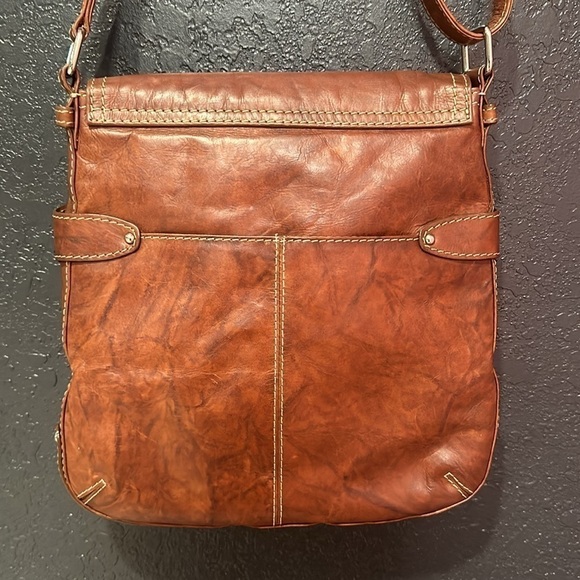 NEW YORK TORONTO Brown Genuine Leather Satchel Purse - Picture 5 of 7